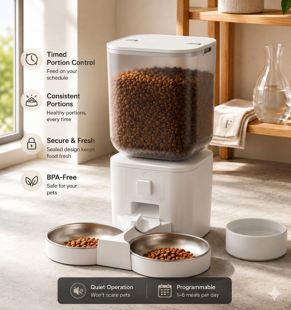 Omnifeed 8l/34 cups Automatic feeder with 1080p Camera